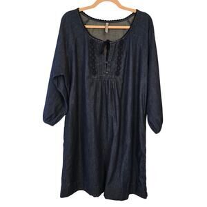 Long-Sleeve Popover Jean Mini Dress  Old Navy Size XL